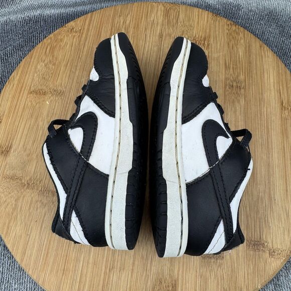 Nike Dunk Low Shoes Kids Size 10C Black White Panda Toddler CW1589-100 Sneakers - Picture 7 of 9